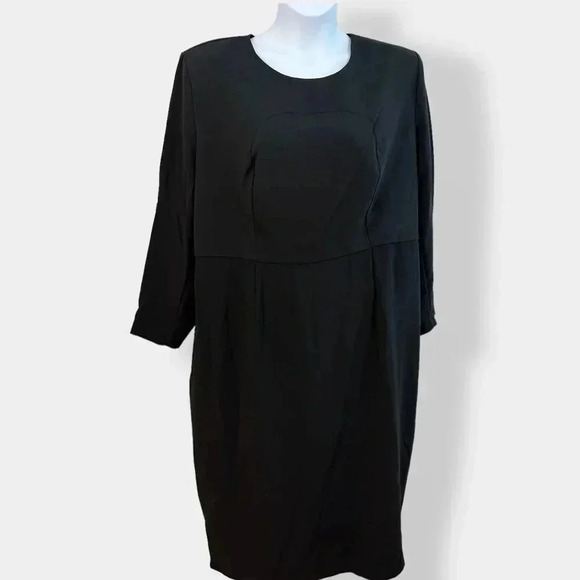 Sergio Hudson x Target Strong Shoulder Midi Dress Black New - Picture 2 of 7